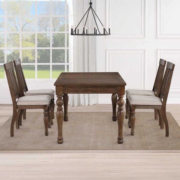 Joanna - Dining Set With Brown Table, Sets: 5 Pc. Table, 4 Chairs