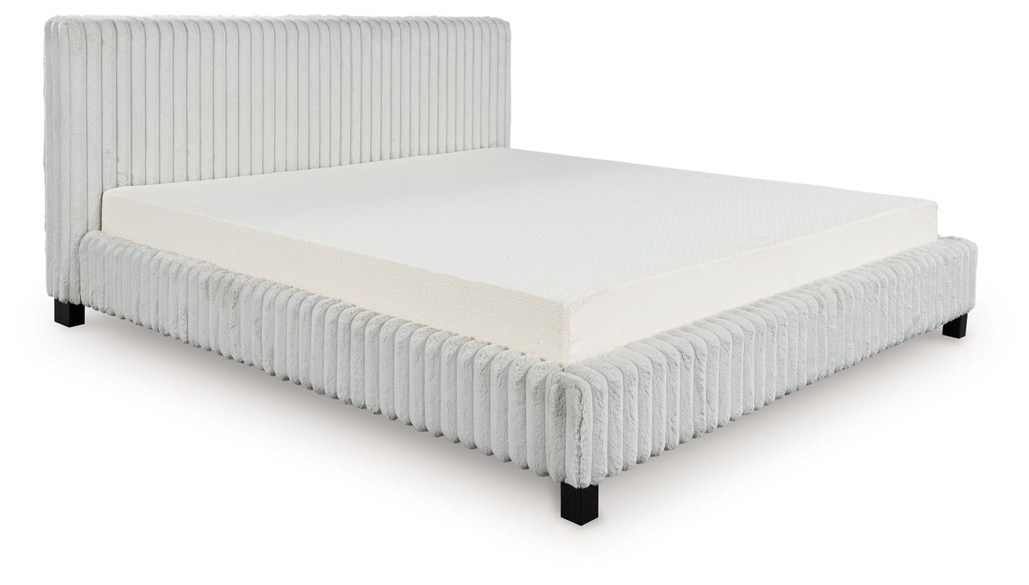 Zuraleus - Upholstered Bed, Color: White, Size: King