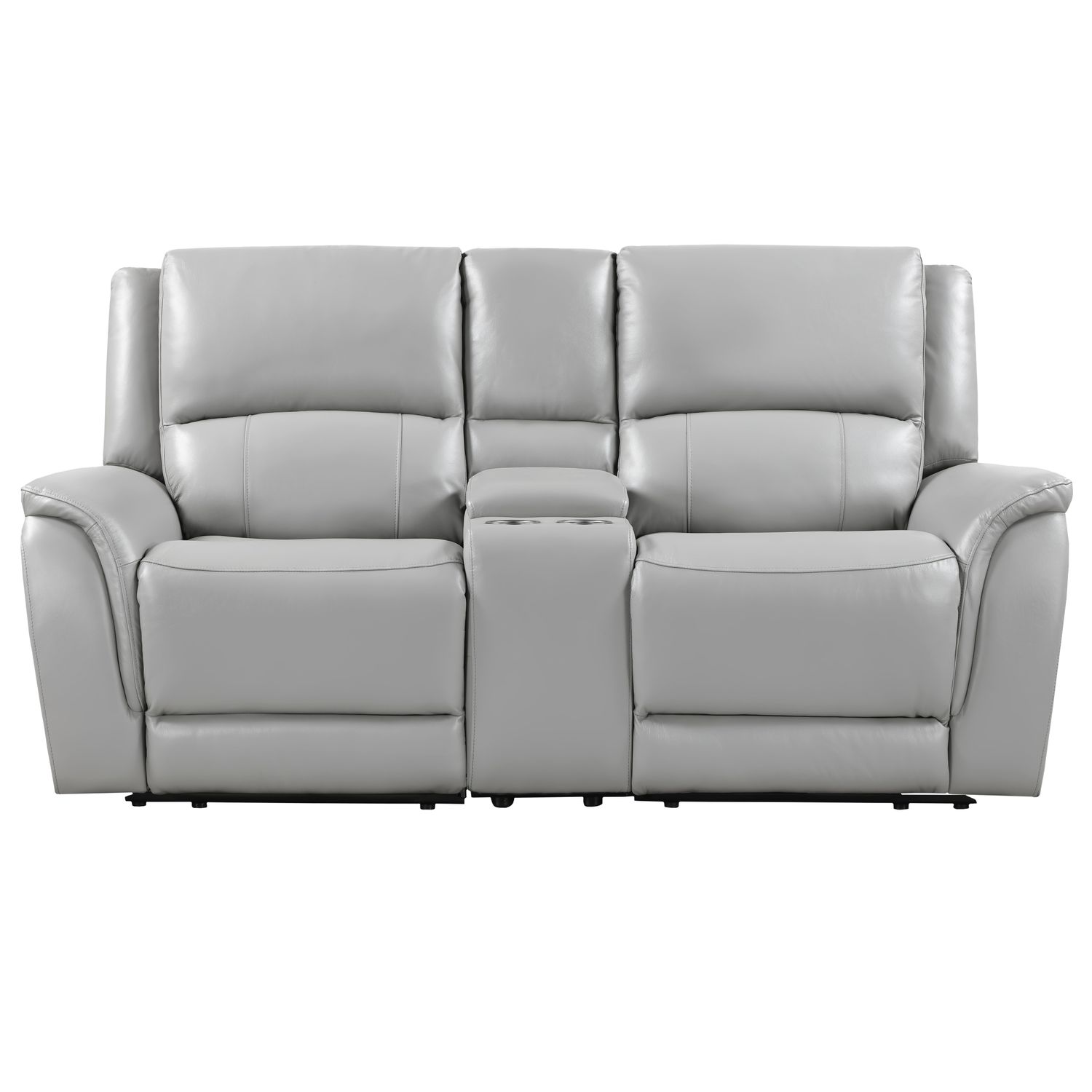 Alexandria - Power Reclining Console Loveseat, Color: Gray