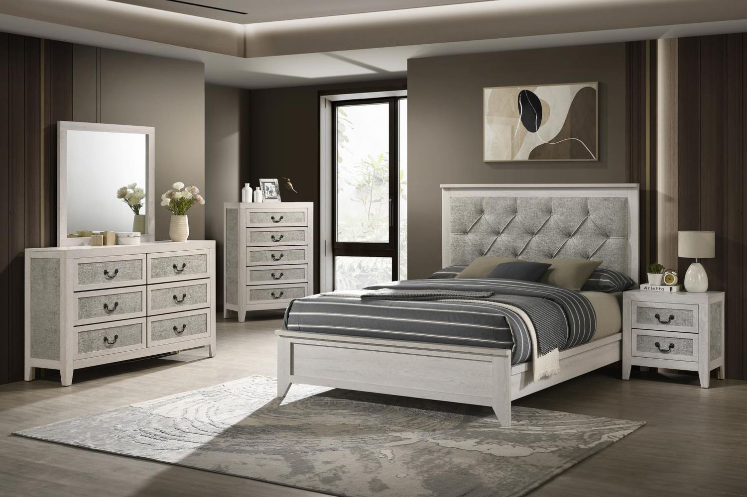 B505 - Bedroom Set, Sets: 3 Pc. Bed, Dresser, Mirror, Size: King