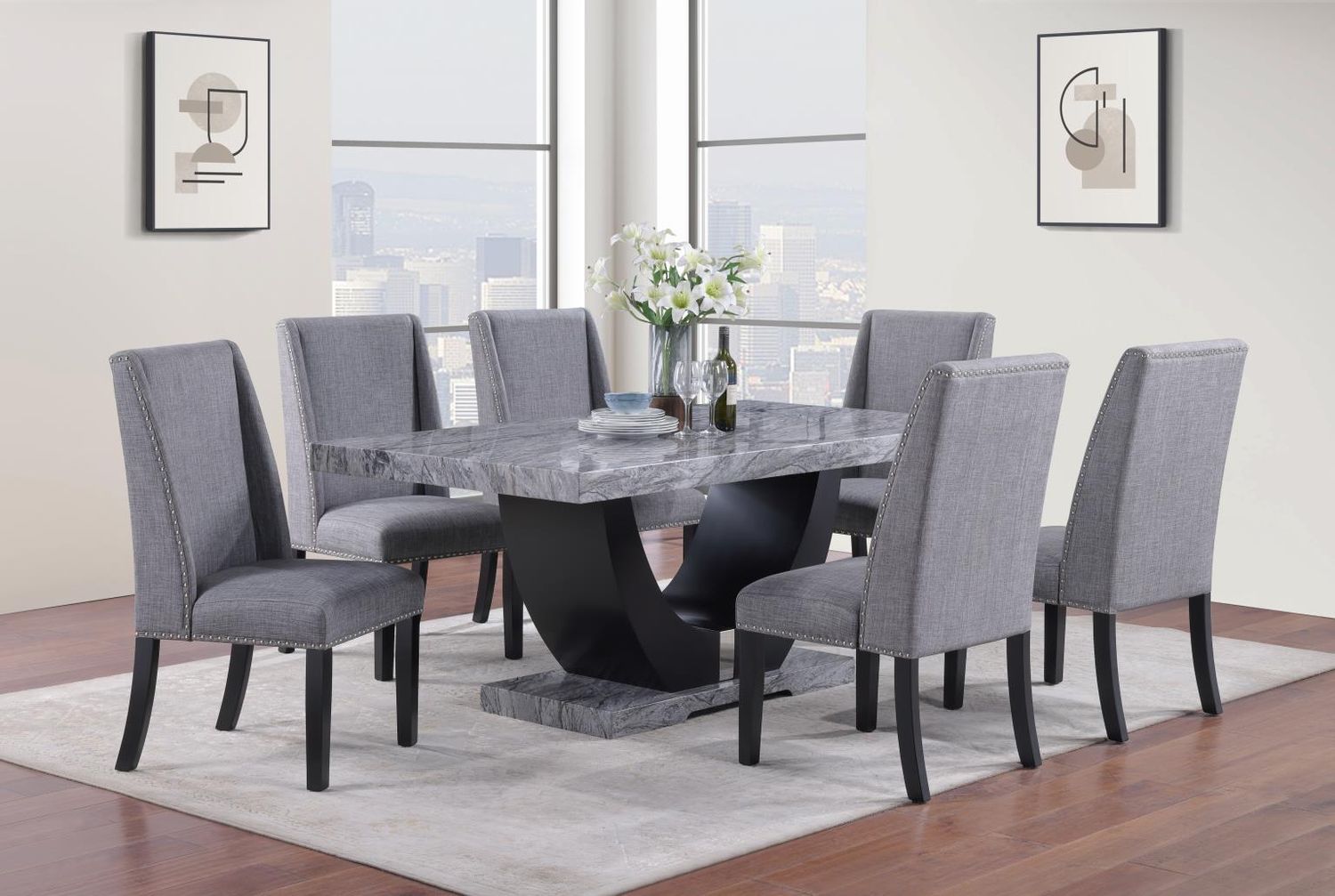D144 - Dining Room Set, Sets: 7 Pc. Table, 6 Chairs