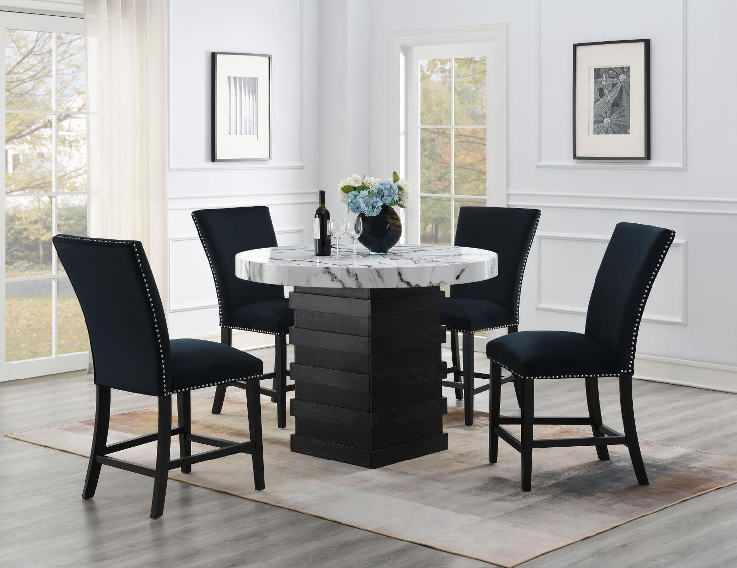 D141 - Dining Room Set, Color: Black