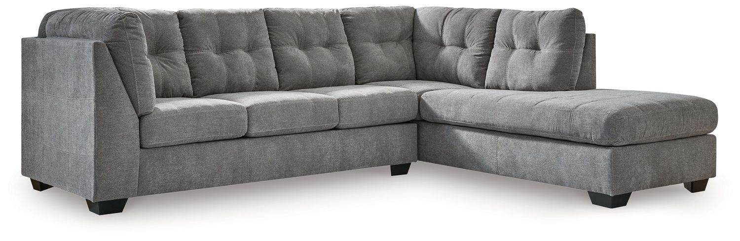 Marleton - Sleeper Sectional, Color: Dark Gray, Configuration: 2 Pc. Right Arm Facing Corner Chaise Sleeper Sectional