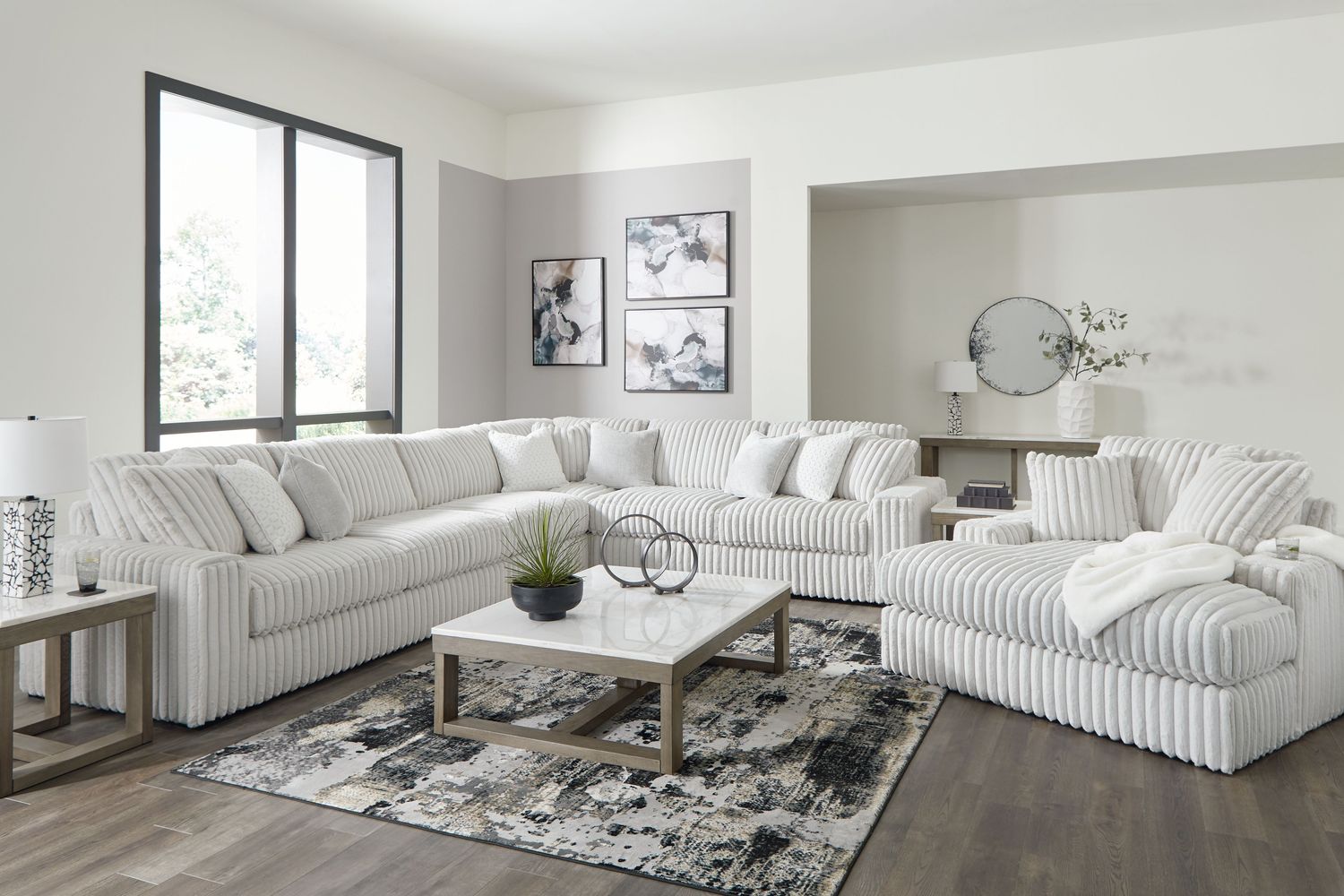 Stupendous - Living Room Set, Sets: 5 Pc. - 4-Piece Sectional, Oversized Chaise