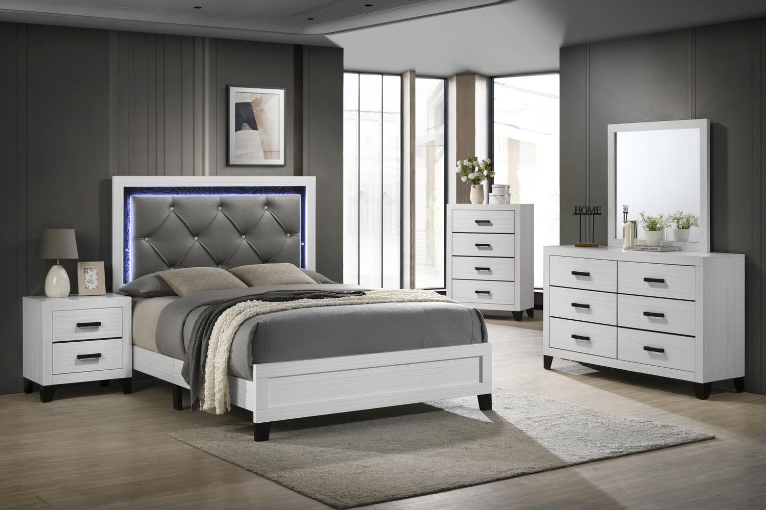 B388 - Bedroom Set, Sets: 3 Pc. Bed, Dresser, Mirror, Size: Full