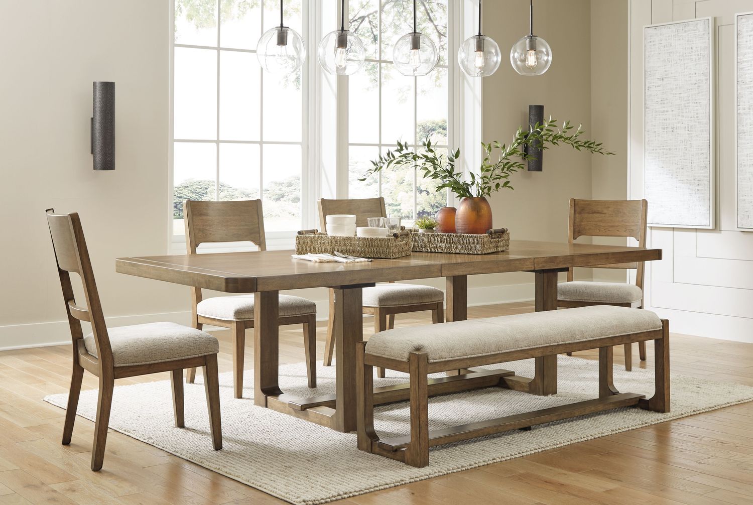 Cabalynn - Dining Room Set, Sets: 6 Pc. Table, 4 Chairs, Bench
