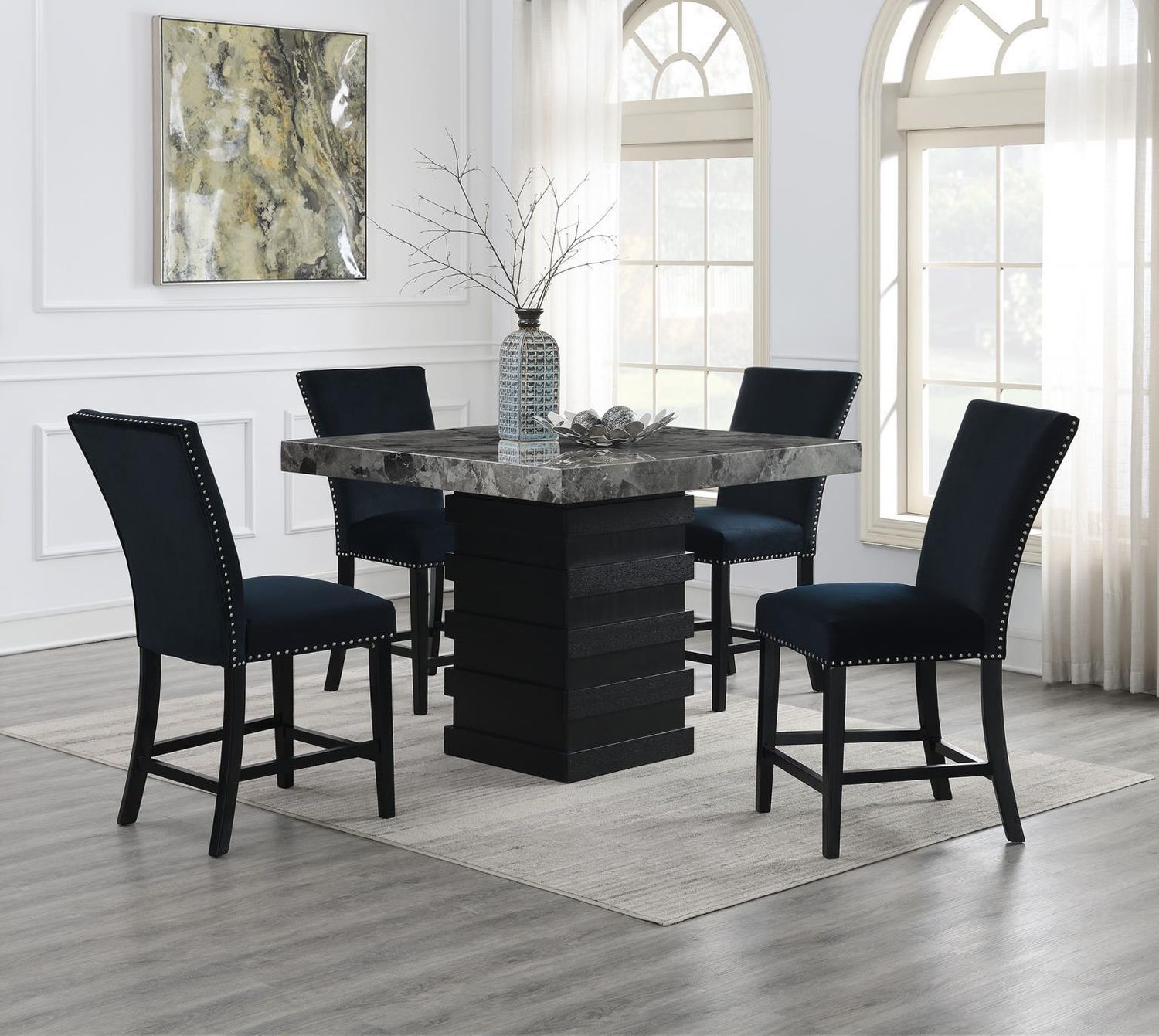 D136 - Dining Room Set, Color: Black