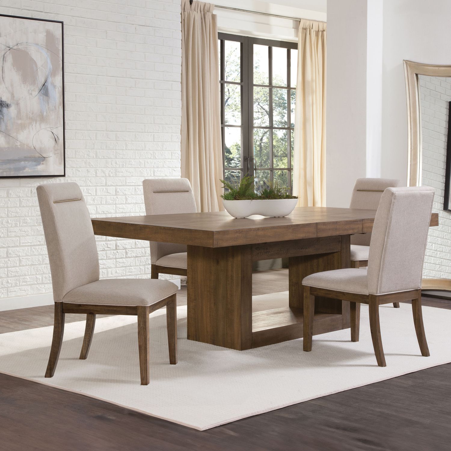 Garland - Dining Set, Color: Dark Brown, Sets: 5 Pc. Table, 4 Chairs