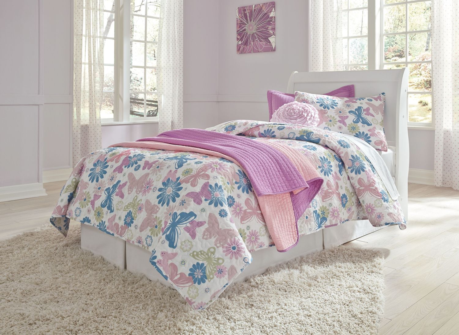 Anarasia - Sleigh Headboard With Bolt On Bed Frame, Size: Twin