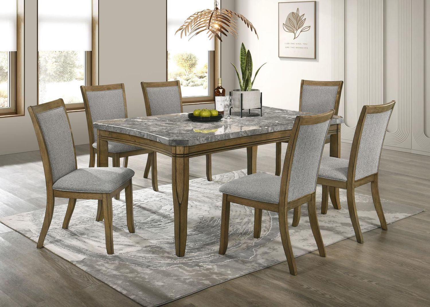 D076 - Dining Room Set, Sets: 7 Pc. Table, 6 Chairs
