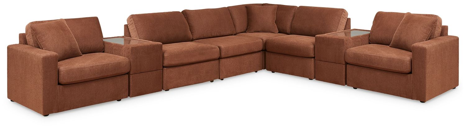 Modmax - Sectional - Spice, Configuration: 8 Pc. Sectional With 2 Storage Consoles