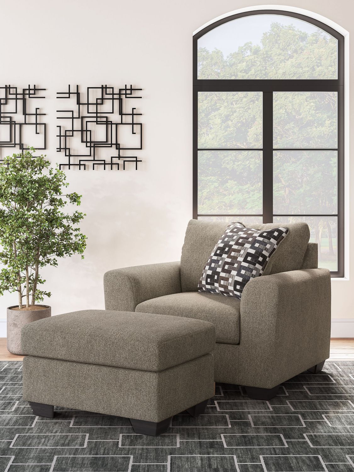 Triston-Peaks - Living Room Set, Sets: 2 Pc. Chair And A Half, Ottoman