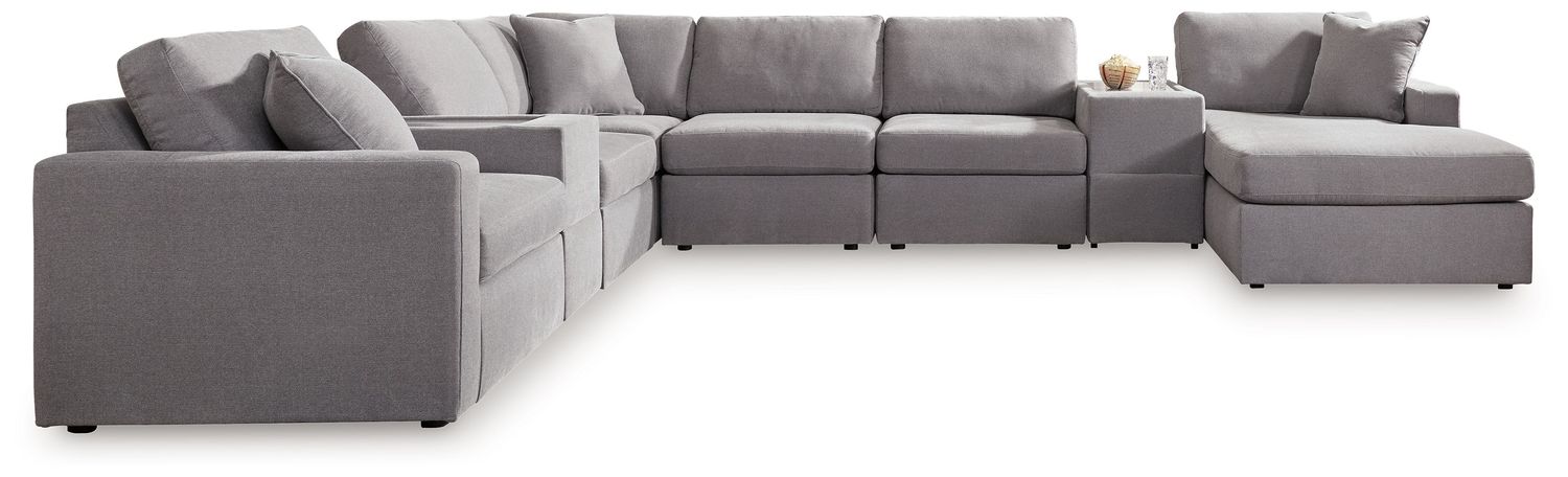 Modmax - Sectional - Granite, Configuration: 8 Pc. Sectional With Raf Corner Chaise And 2 Storage Consoles