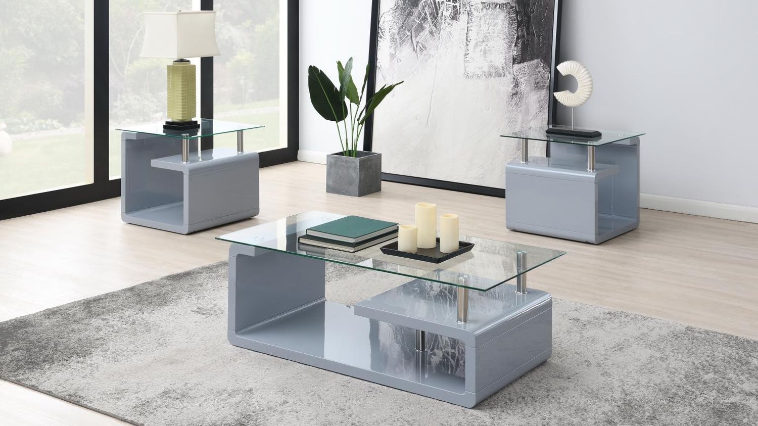 T308 - Coffee Table Set, Sets: 3 Pc. Coffee Table, 2 End Tables