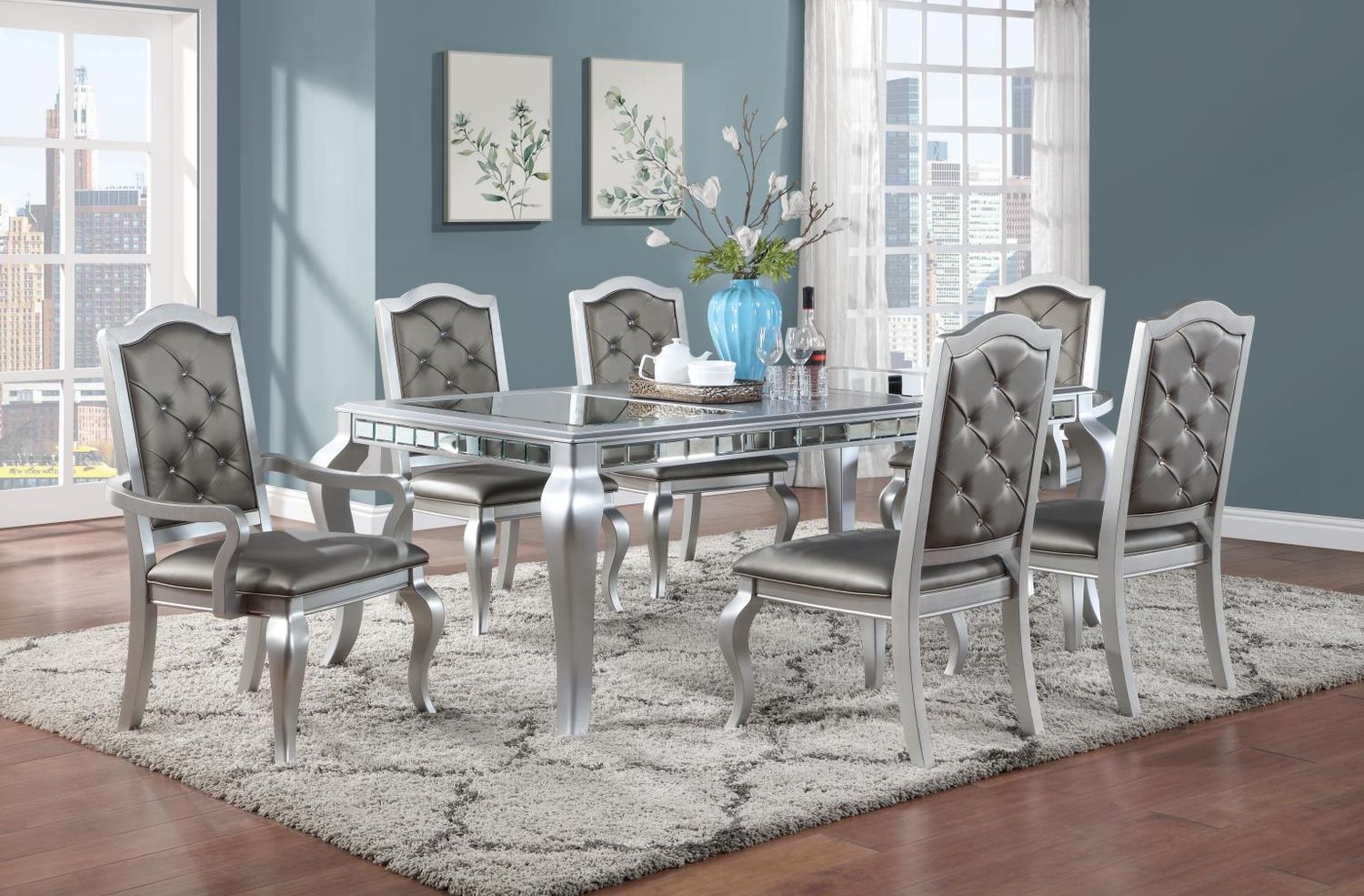 D109 - Dining Room Set, Sets: 7 Pc. Table, 4 Side Chairs, 2 Arm Chairs