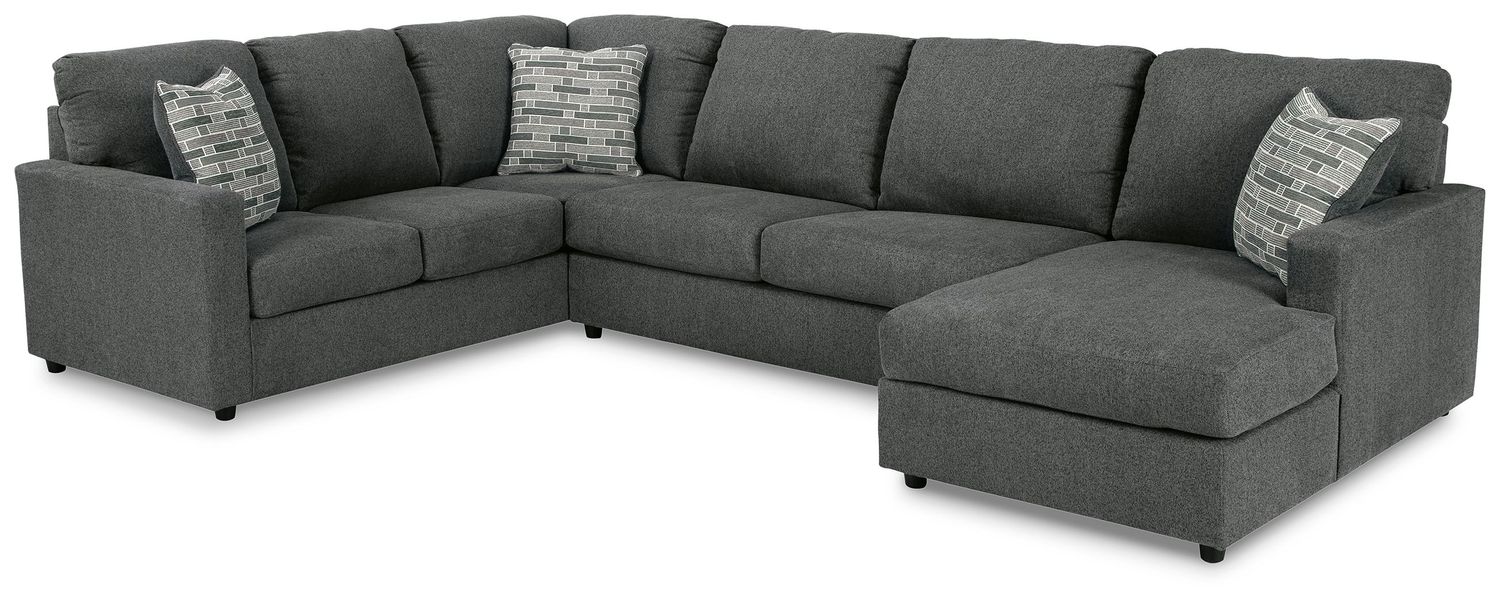 Edenfield - Sectional, Color: Dark Gray, Configuration: 3 Pc. Right Arm Facing Corner Chaise Sectional