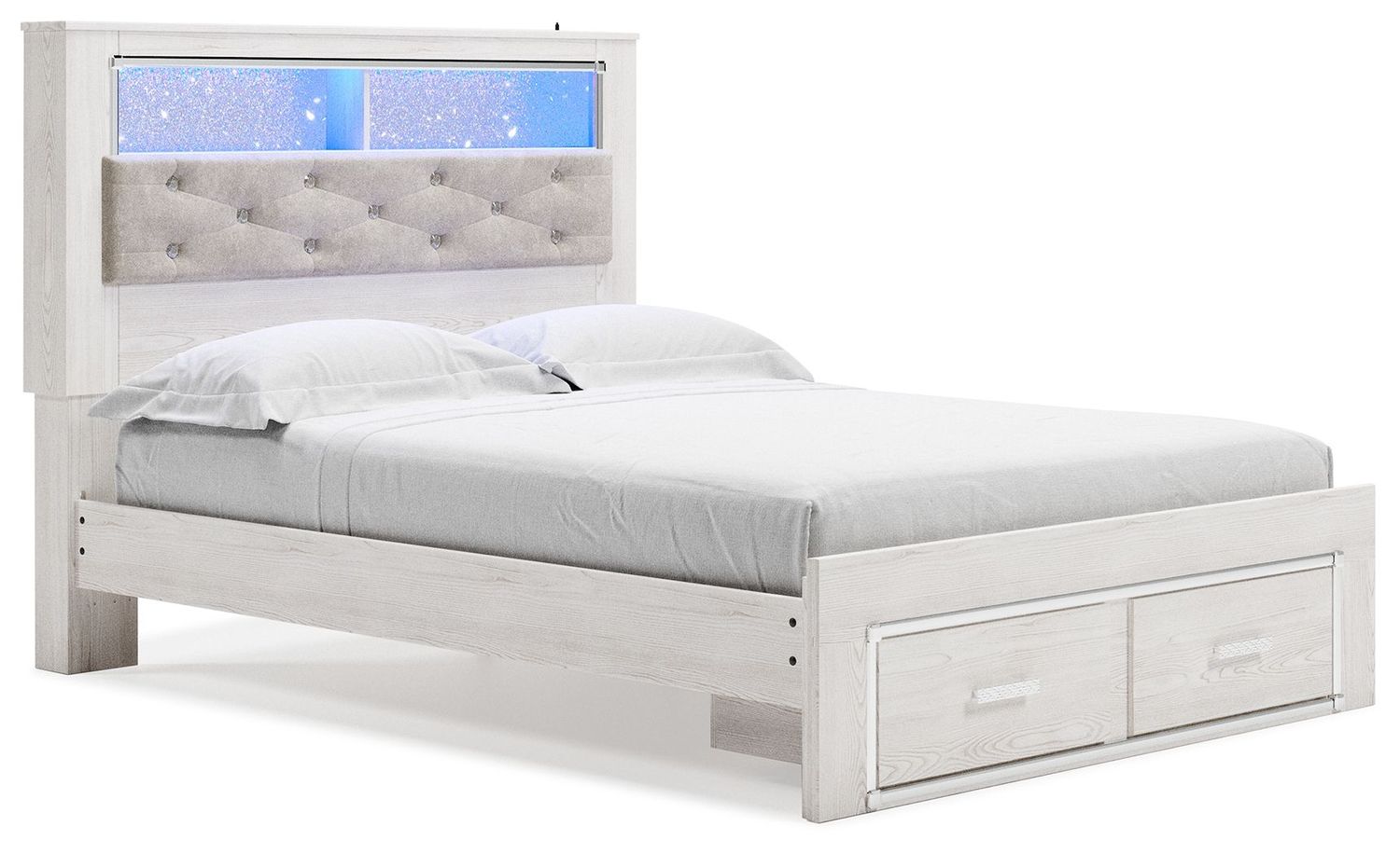 Altyra - Bookcase Bed, Size: Queen, StorageOption: Footboard Storage