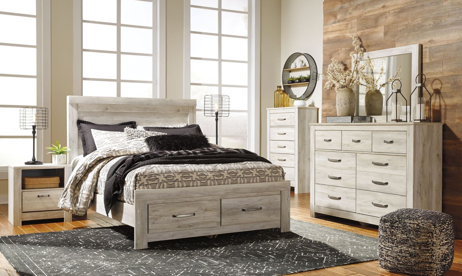 Bellaby - Dresser, Mirror, Platform Bed With Storage Drawers Set, Sets: 8 Pc. Bed, Dresser, Mirror, Chest, Nightstand, Size: Queen