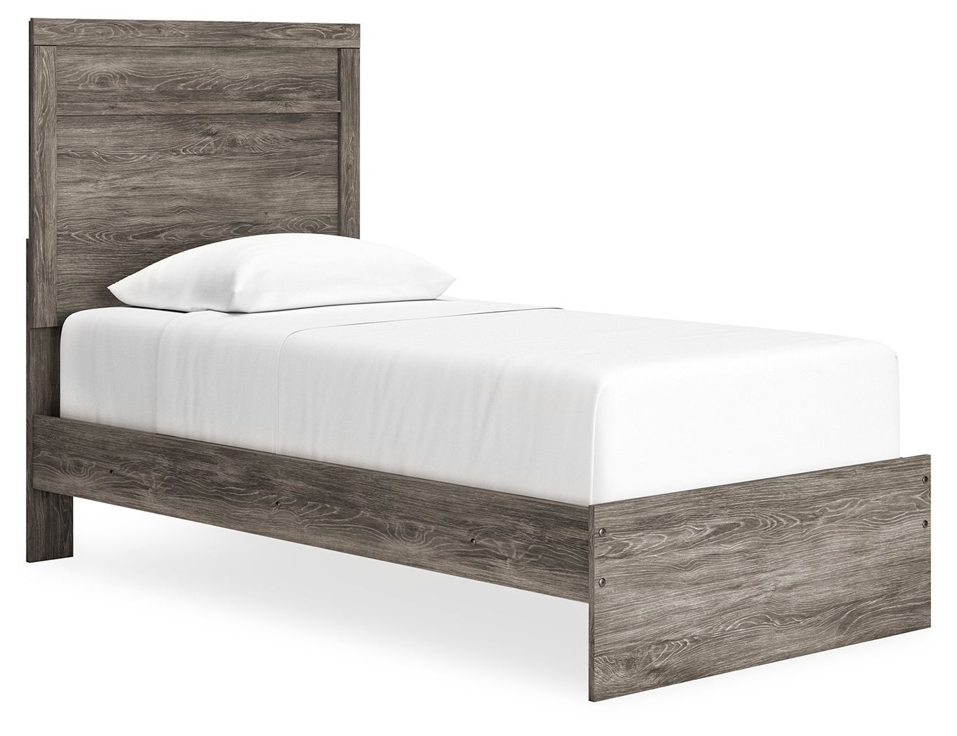 Ralinksi - Panel Bed, Color: Dark Gray, Size: Twin