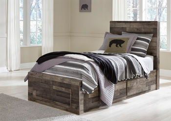 Derekson - Panel Bed, Size: Twin, StorageOption: 2 Drawers