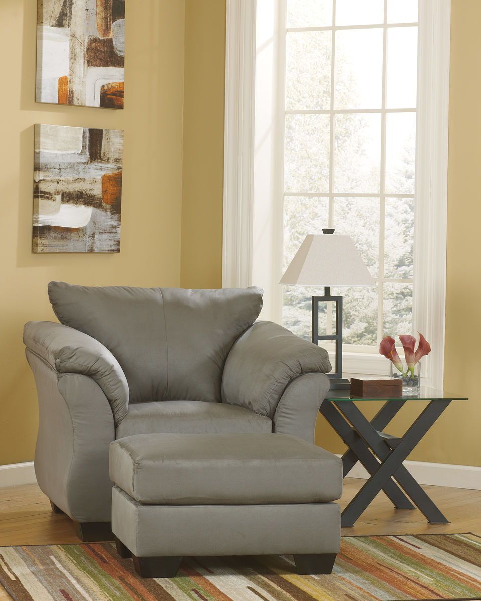 Darcy - Chair With Ottoman, Color: Dark Gray