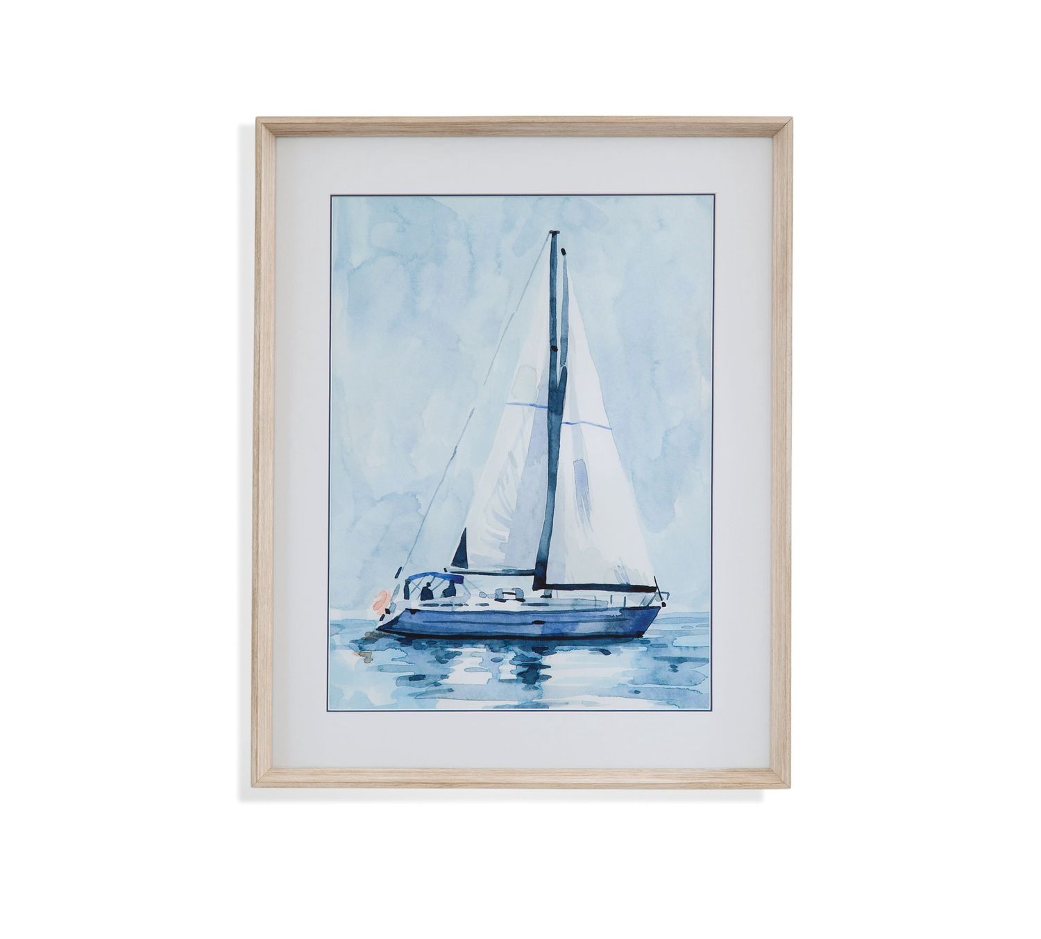 Lone Sailboat II Framed Print - Blue
