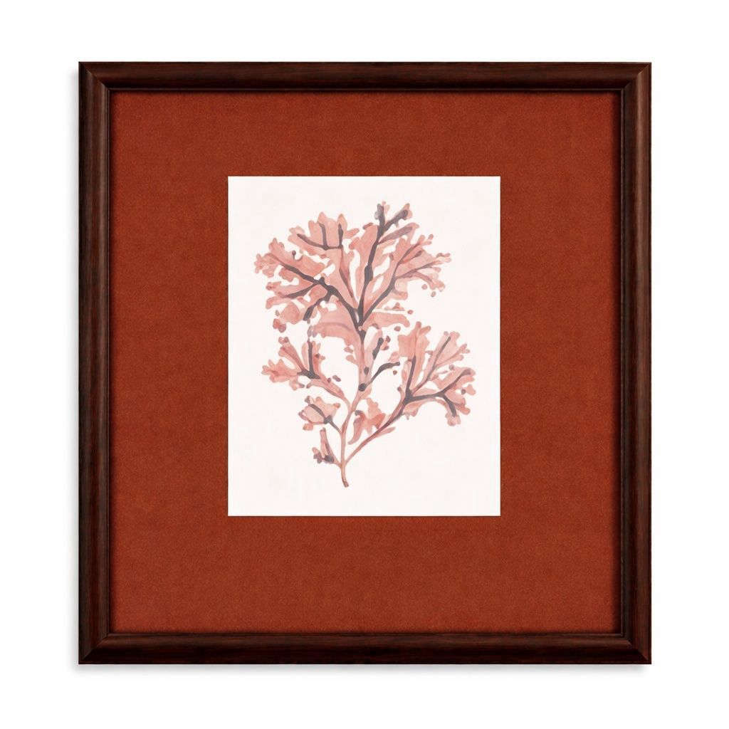 Marbled Seaweed Framed Print - Red