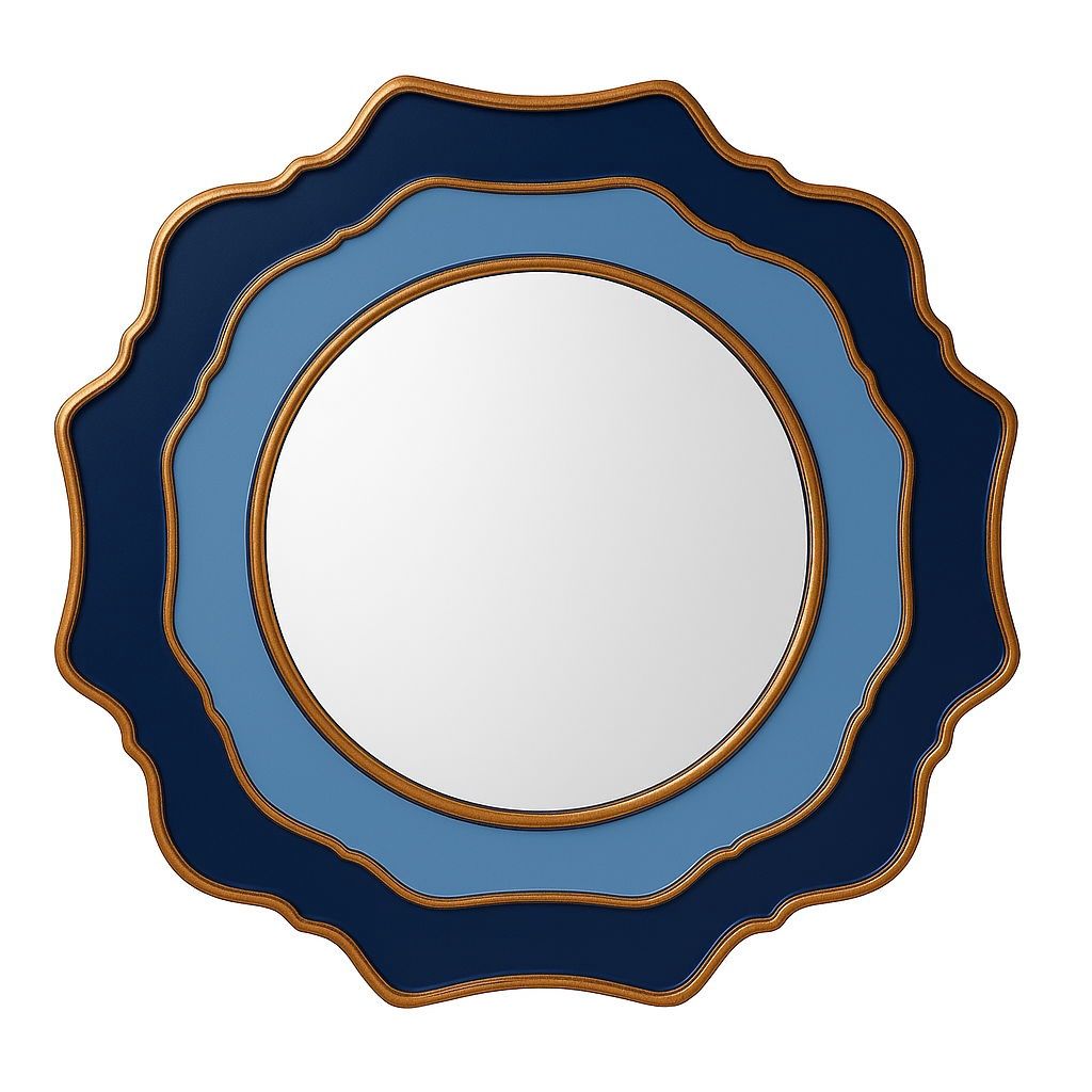 Wall Mirror - Two Tone Blue