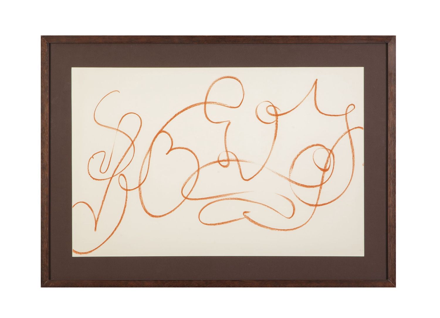 Meandering Lines II Framed Print - Cream