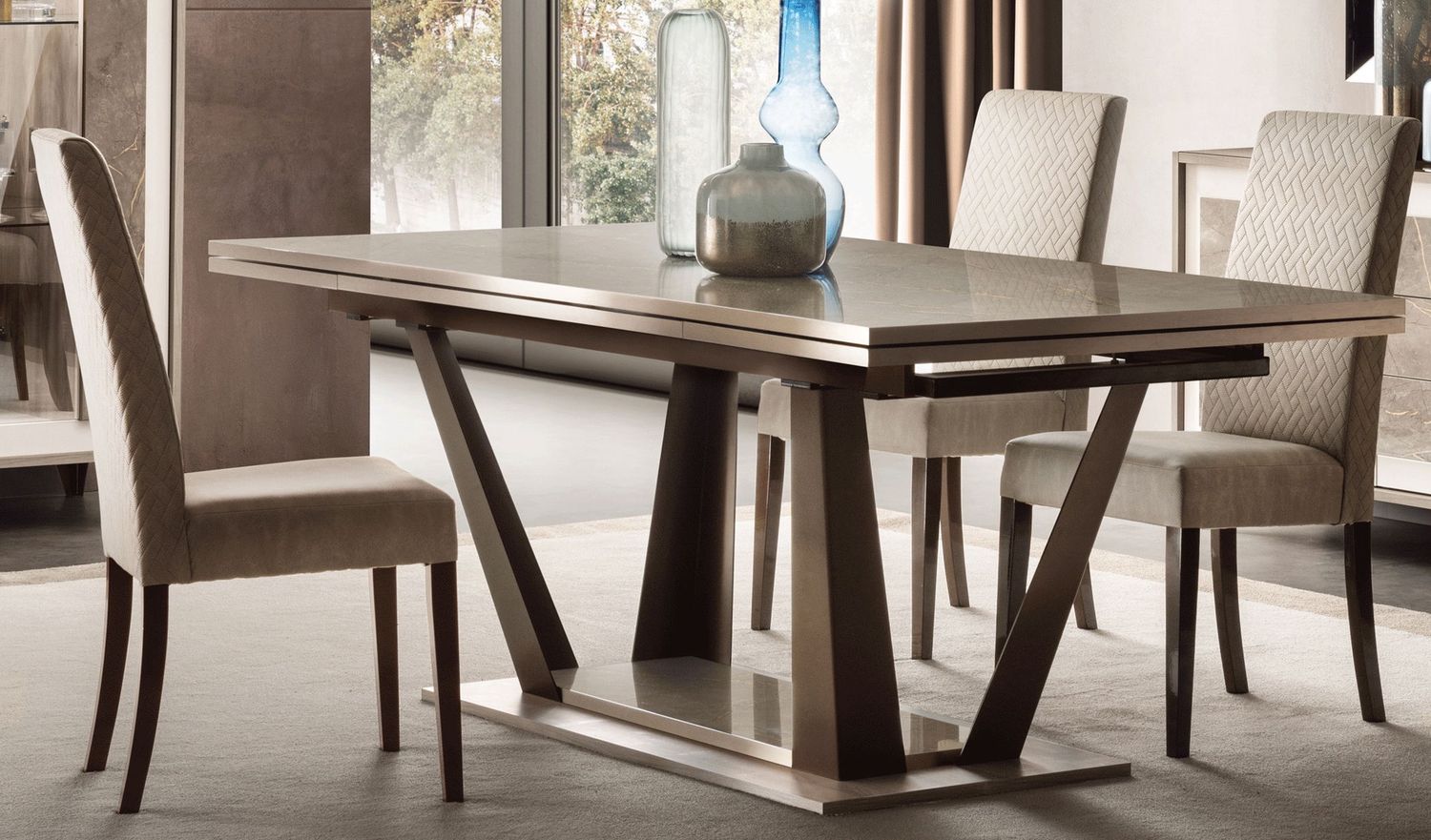 ArredoAmbra - Table With 2 Extensions - Dark Brown
