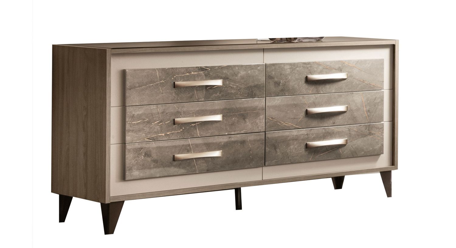 ArredoAmbra - Double Dresser - Light Brown / Beige - Light Brown / 6 Drawers