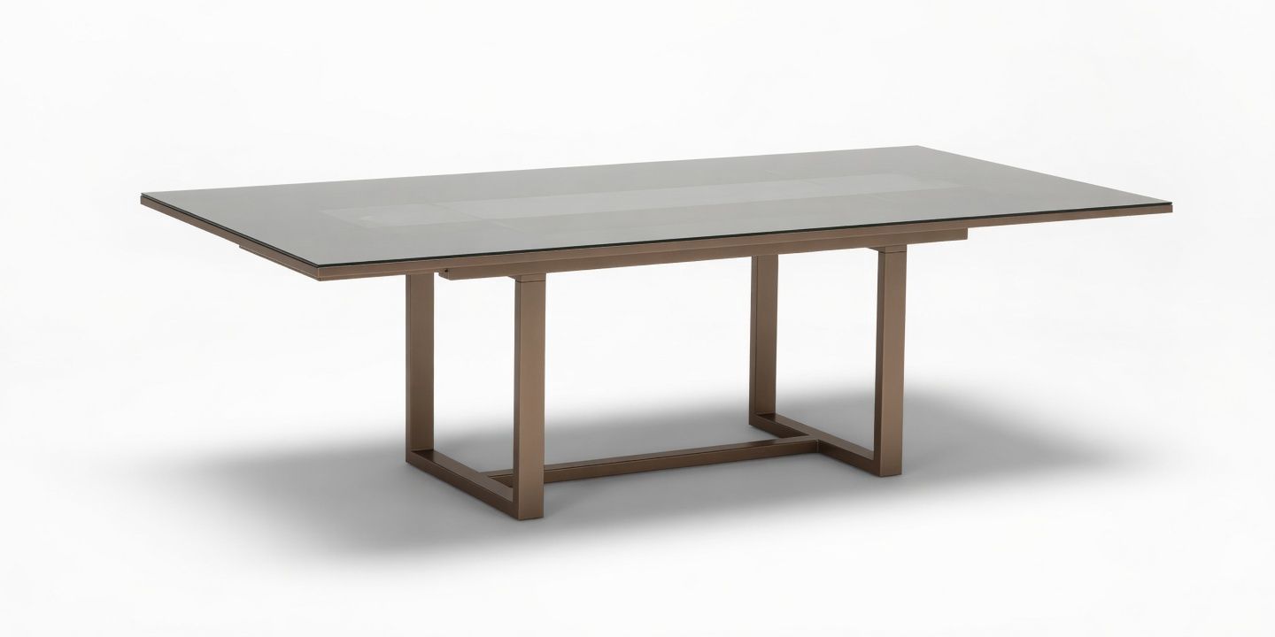 Linea - Dining Table With 2 Extensions - Light Beige / Brown