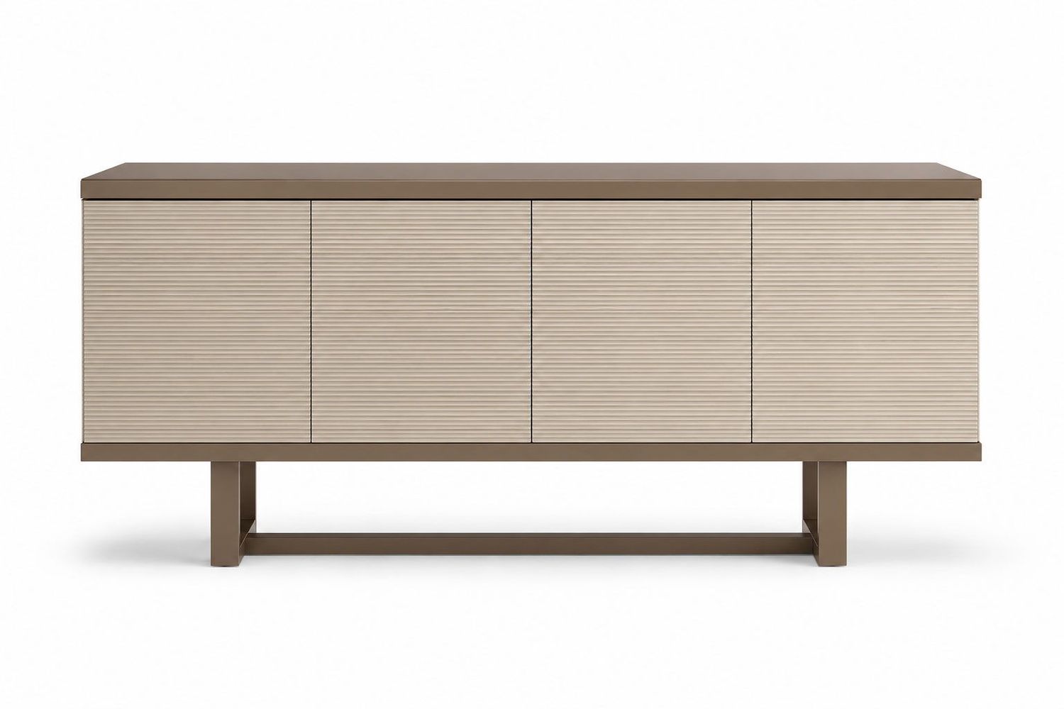 Linea - 4 Door Buffet - Light Beige / Brown