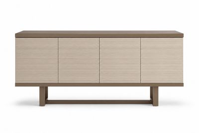 Linea - 4 Door Buffet - Light Beige / Brown