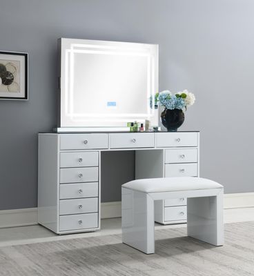 G-315 - Wood Vanity Stool - White