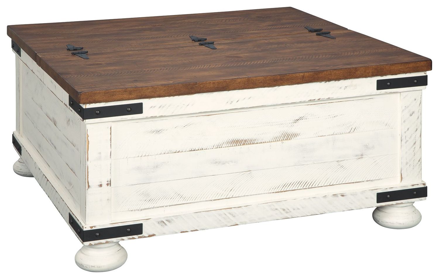 Wystfield - Cocktail Table with Storage - White / Brown