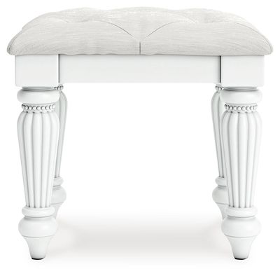 Kozlani - Vanity Upholstered Stool - White