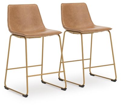 Ciabori - Tall Upholstered Barstool (Set of 2) - Toast / Gold - Beige
