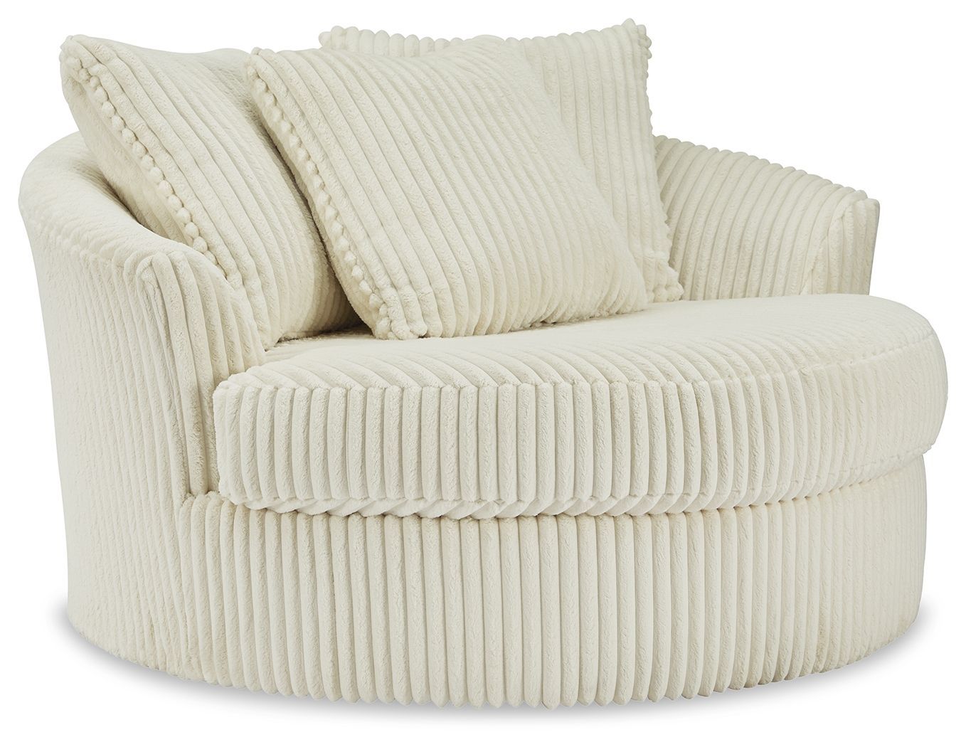 Lindyn - Oversized Swivel Accent Chair - Ivory - Beige