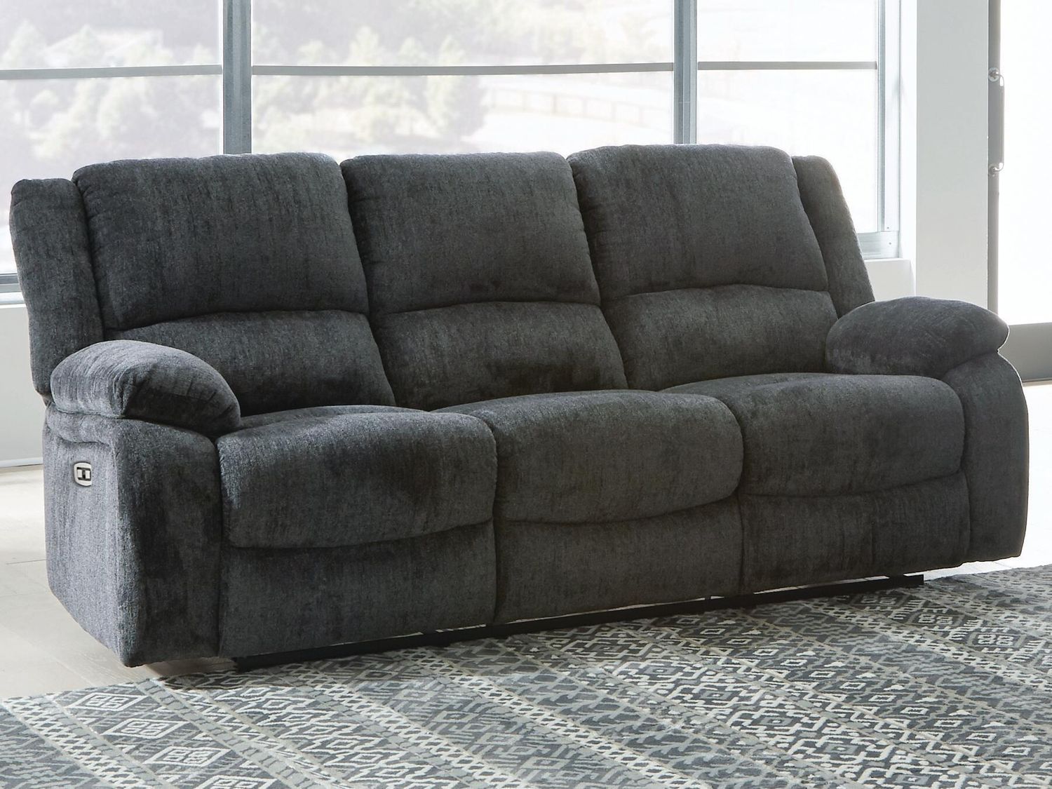 Draycoll - Reclining Power Sofa - Slate - Dark Gray / Power Reclining