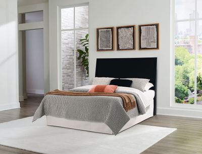 Danziar - Queen Panel Headboard - Black - Black / Queen