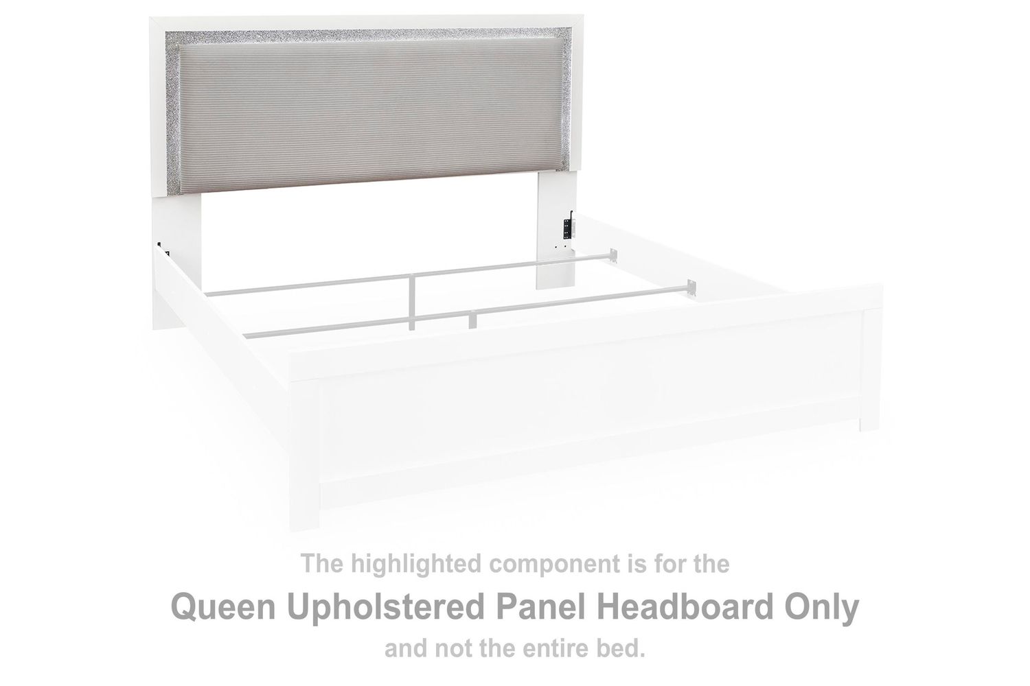 Maeling - Queen Upholstered Panel Headboard - White / Gray - Gray / Queen
