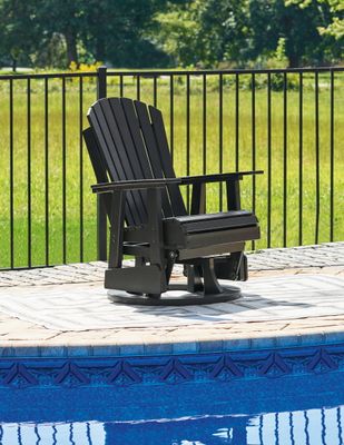 Hyland Wave - Swivel Glider Chair - Black - Black