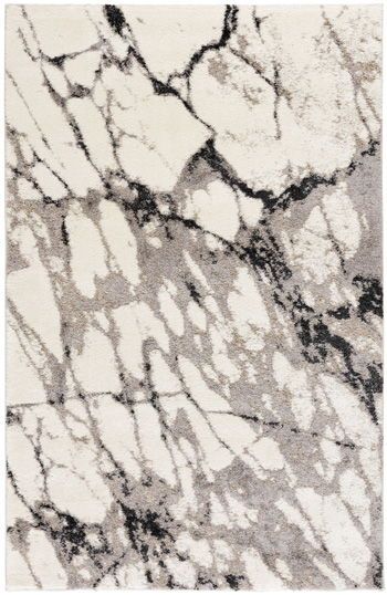 Worthbrook - 9' x 12' Rug - White / Black / Gray - Gray / 9' x 12'
