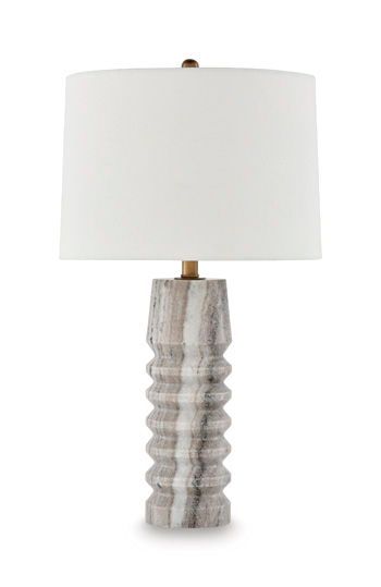 Desmont - Marble Table Lamp - White / Beige / Gray