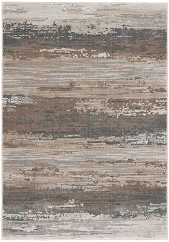 Loomville - 5' x 7' Rug - Gray / Taupe / Beige - Dark Brown / 5' x 7'