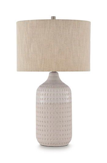 Capwich - Ceramic Table Lamp - Beige / White