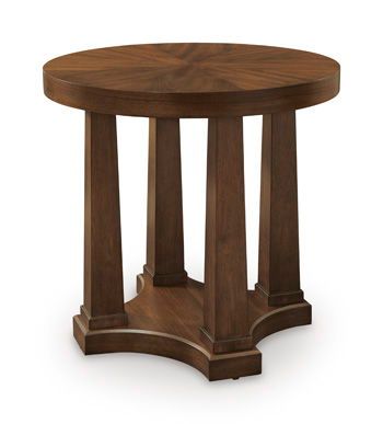 Rustic Plains - Round End Table - Warm Brown - Light Brown / End Tables