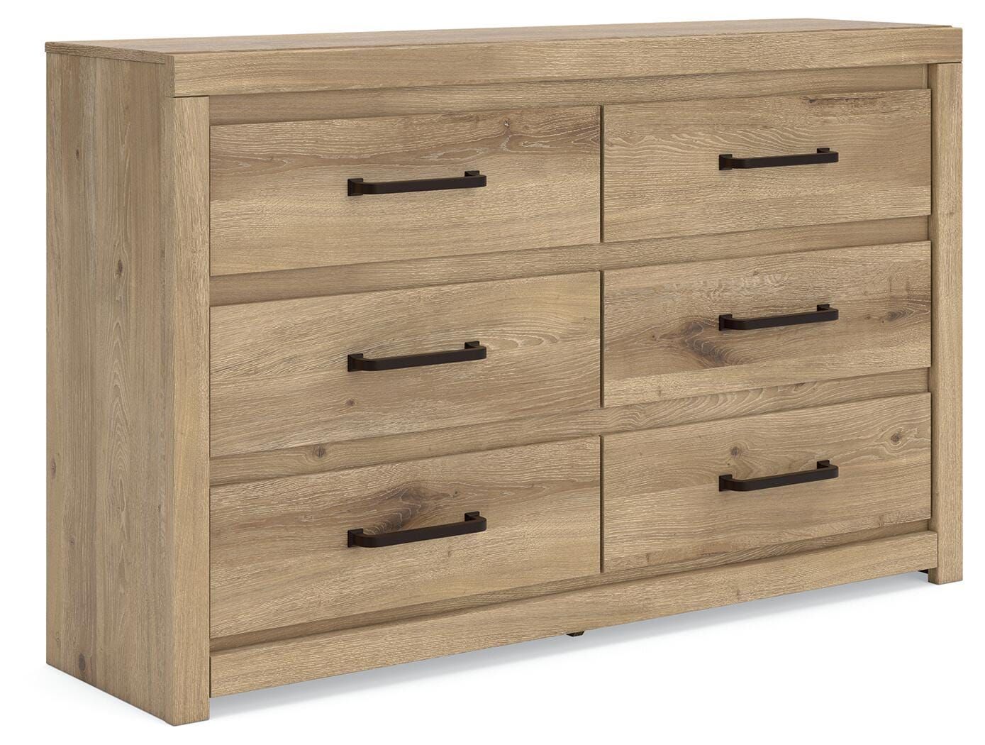 Brozmont - Six Drawer Dresser - Tan - Light Brown / Dressers