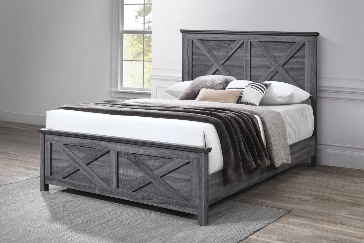 B517 - King Bed - Dark Gray - Dark Gray / King